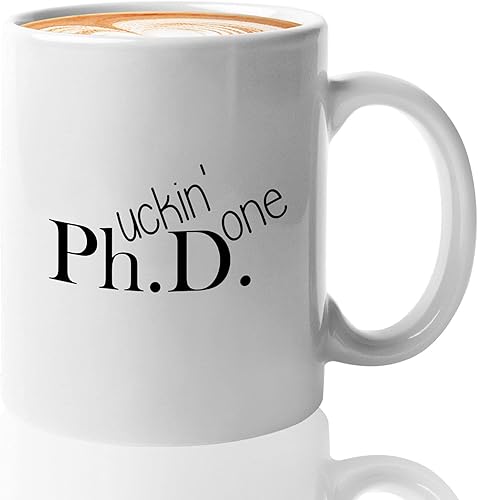Bubble Hugs Taza de café de graduación  Phuckin Done  Acabado Master Degree College Study Phd Graduate Student Science Engineering Civil 11oz Blanco