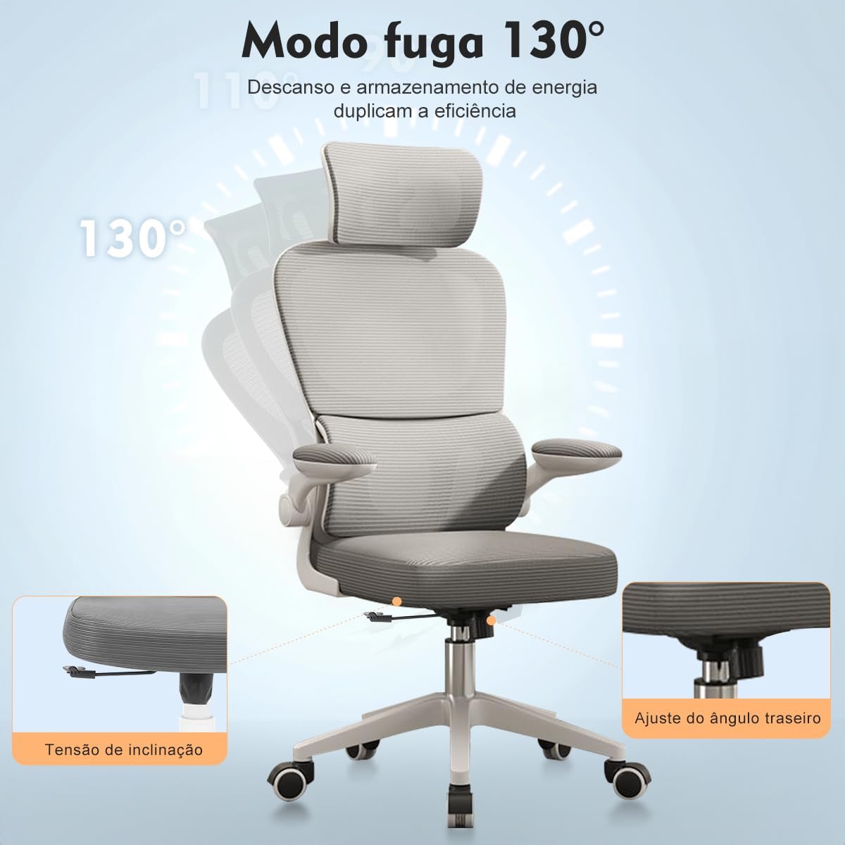 Cadeira De Escritório, Design Ergonômico Com Suporte Lombar 6 61Cdb3+W41L. Ac Sl1200