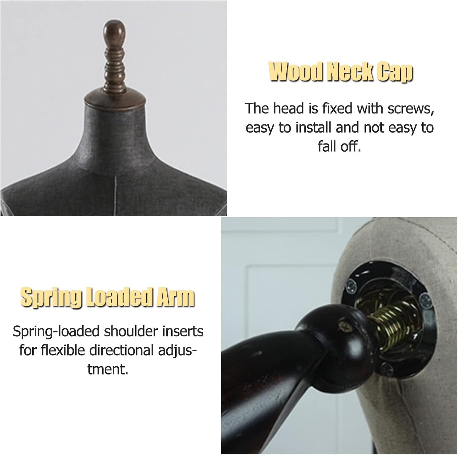 Mannequin Torso Body Dress Form Manikin Male Half Mannequin for Clothing Display/Sewing Projects Heavy Duty Manikin Torso Dress Form with Universal Wheel Easy,Black-One Size (Black One Size)