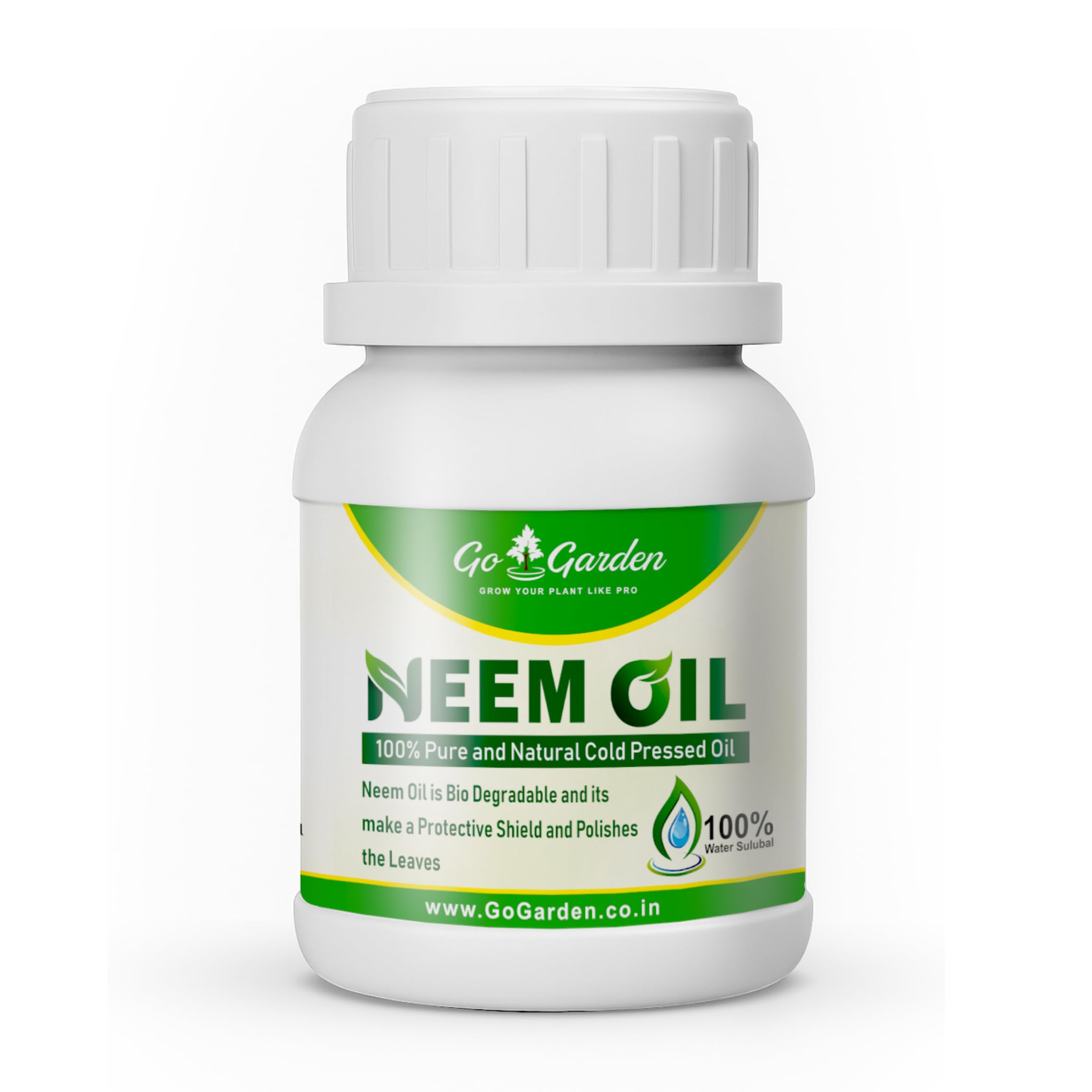Go Garden Water Soluble Neem Oil for Plant Care | Cold-Pressed Neem Oil for Healthy Growth | Ideal for Indoor & Outdoor Plants, Flowers & Home Gardening | Effective Against Plant Insects (100 ml)
