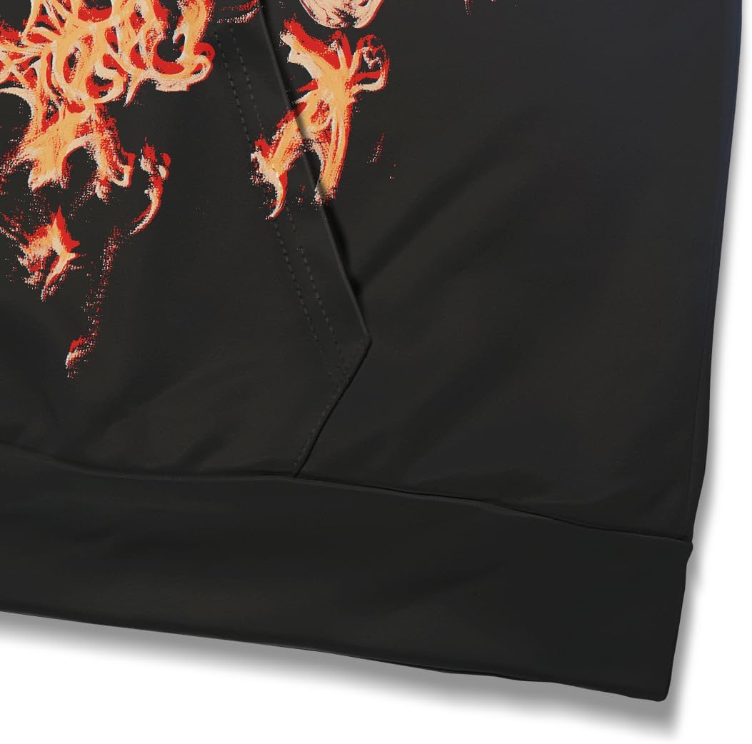 Men's Casual Skull Hoodies Sweatshirt Vintage Graphic Pullover Long Sleeve with Pocket - Image 6