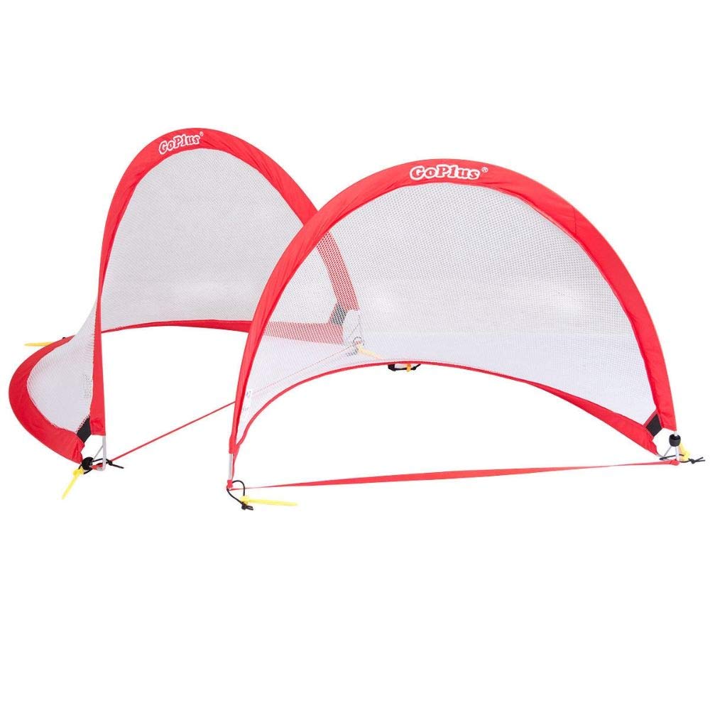 Set of 2 Portable 4' Popup Soccer Goals Set w/ Carrying