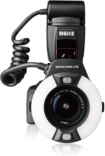 MEKE MK-14EXT-C E-TTL Macro LED Ring Flash con LED AF Assist Lamp para EOS 4000D 70D 77D 80D Rebel T7i T6i T6s T6 T5i T5 T4i T3i SL2 y otras cámaras