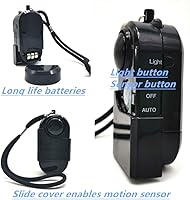 Vista 3 de Mini alarma portátil con detector de movimiento + sirena de perforación de oreja de 120 dB + luz LED SOS, dispositivo de seguridad de habitación