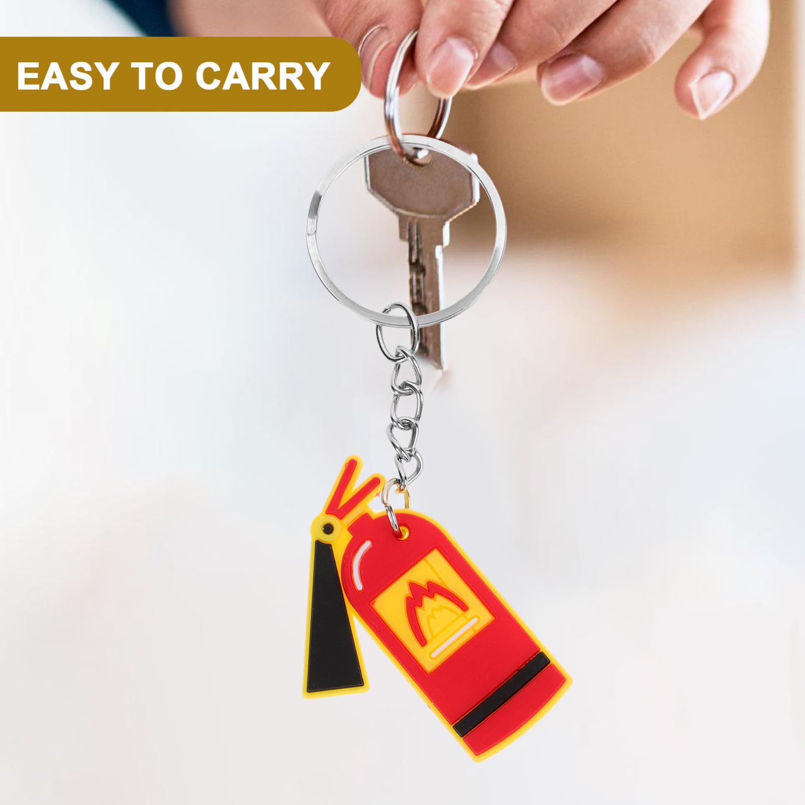 Holibanna 6pcs Mini Fire Extinguisher Keychain Firemens Party Keychain for Firefighter Graduation