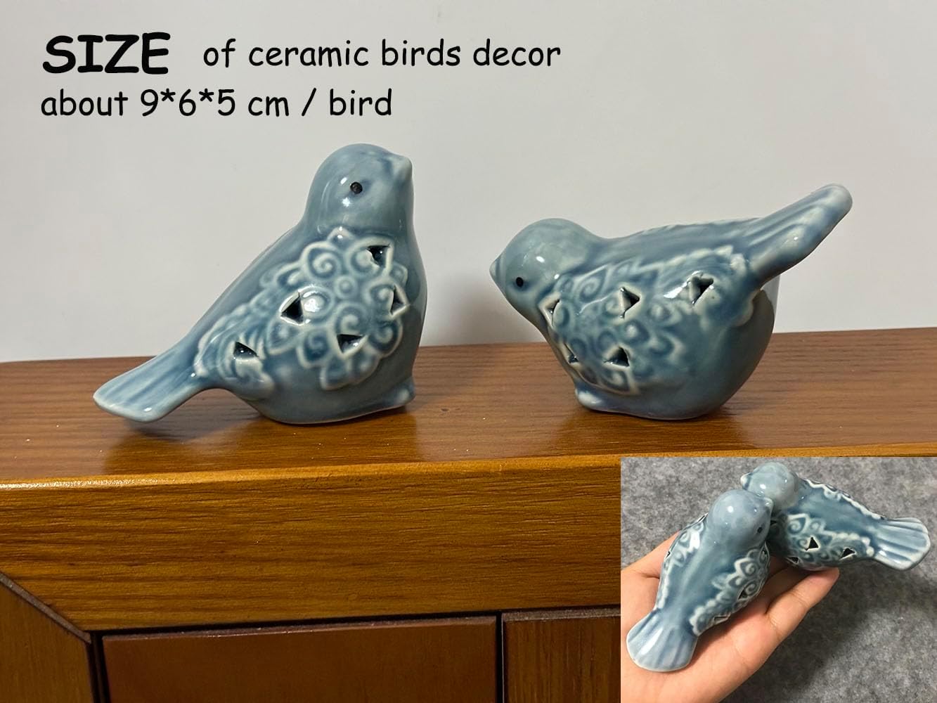 Small Animal Statues, Ceramic Bird Statues, Home Office Decor, Small Decor for Cabinet Shelves Entryway Bookcase TV Stand, Micro Landscape Accessories (Birds) image 3