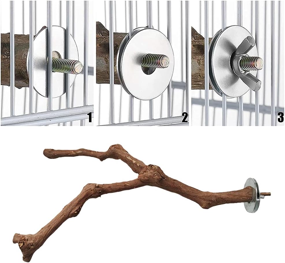 XYJJ 2 Pieces Parrot Perch Stand Wood, Parrot Stand Wood Perches