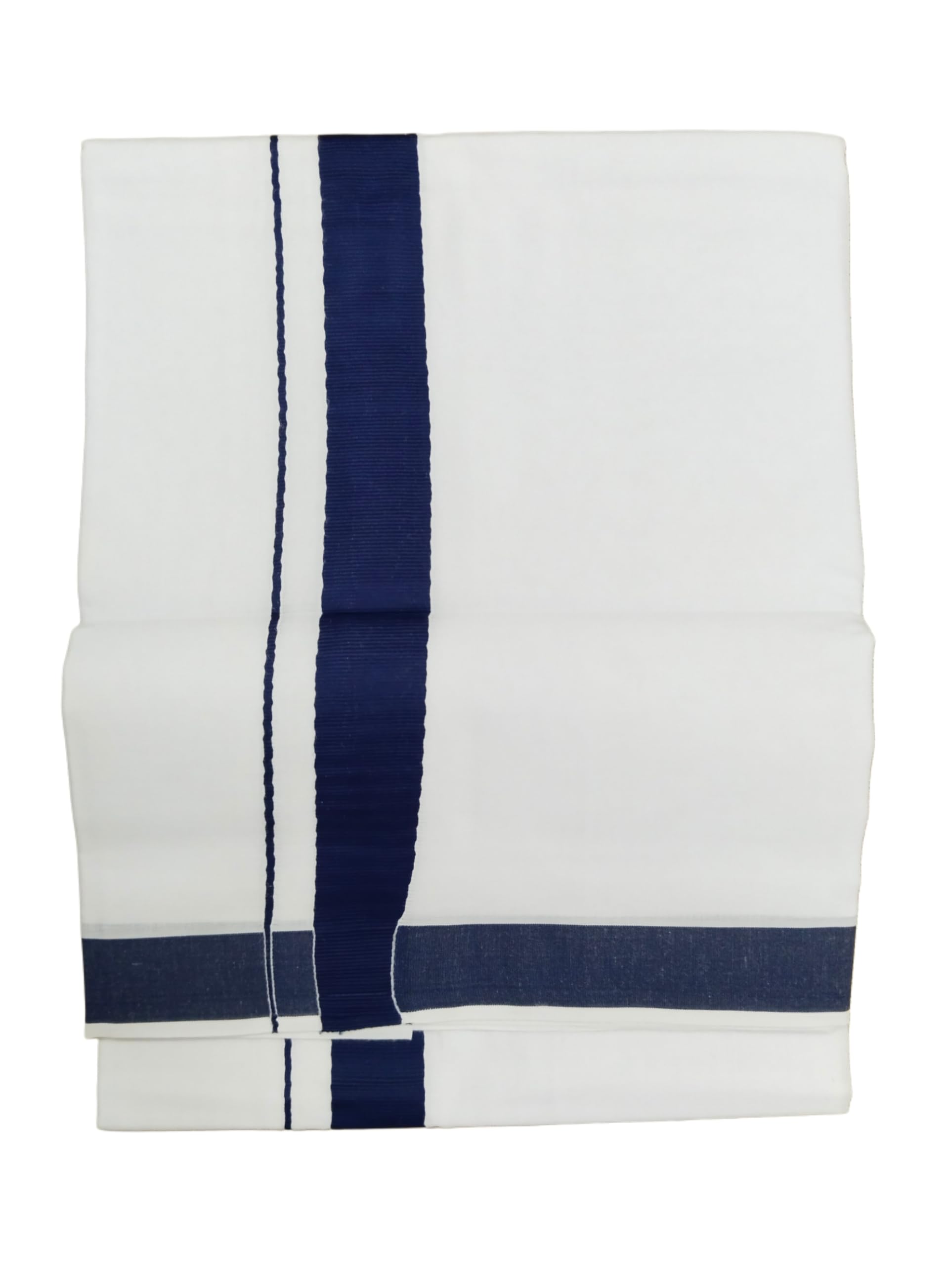 sri raajam textiles Mens 100% Pure Cotton Premium White Kerala Dhoti, Thick Border 4.00 Metres Size Double Layer Kattikara Mundu/Veshti-picture-27