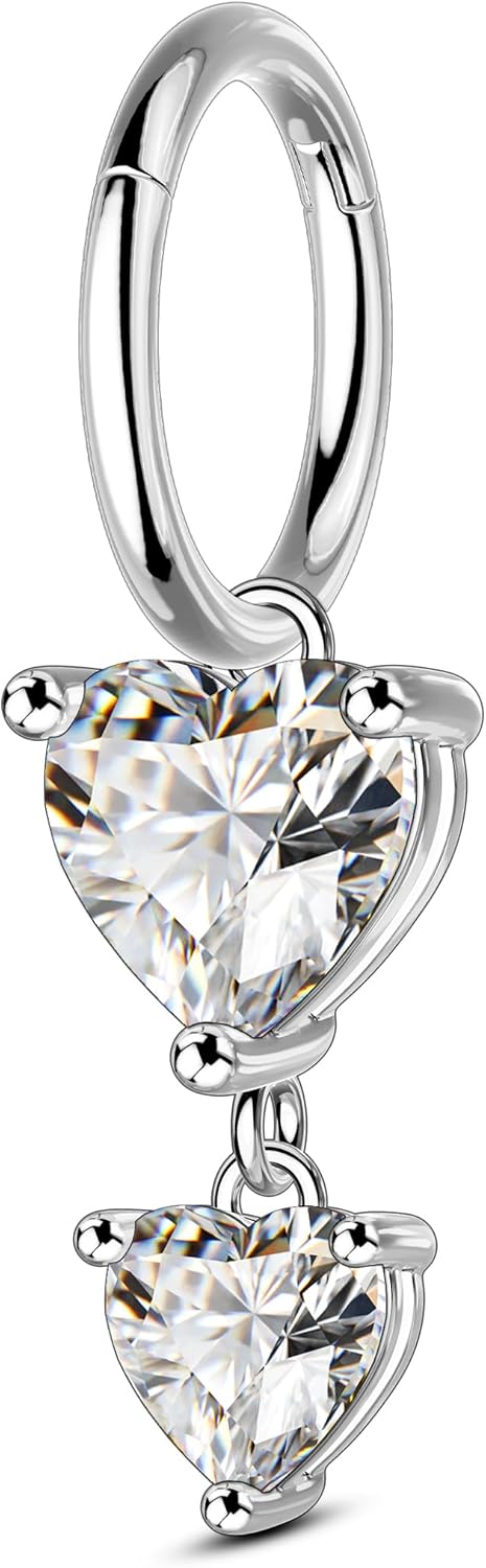 COCHARM Clicker Belly Button Rings 14G Hoop Belly Navel Rings for Women Men Surgical Steel Navel Piercing Jewelry