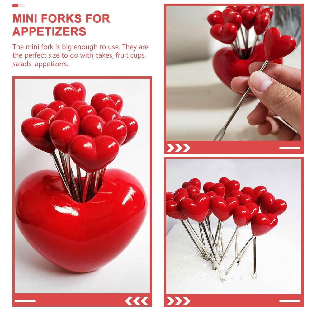 Amazon.com: 1 Set Cocktail Forks Heart Shape Fruit Forks