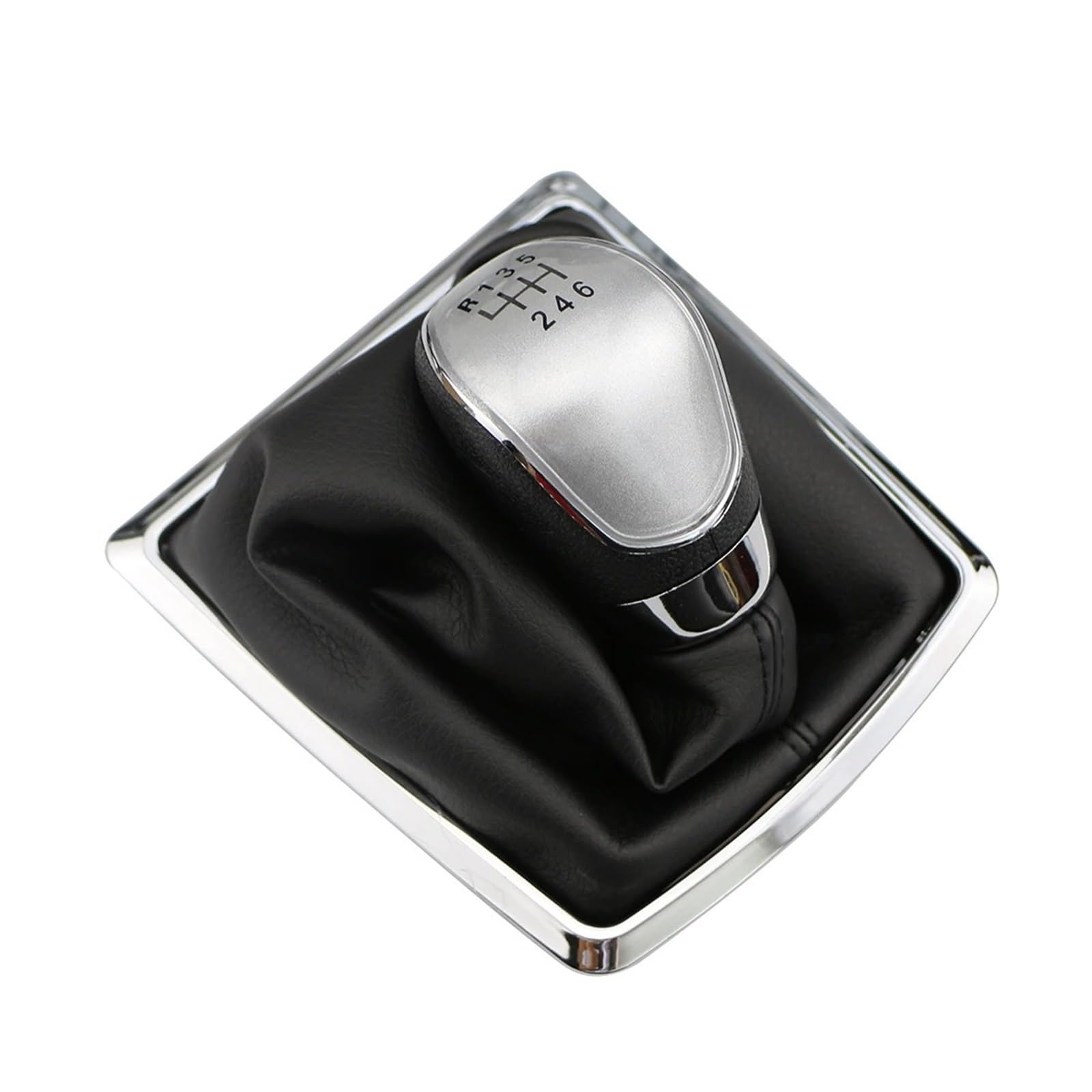 SAUANMNKTP Gearshift Knob for Focus Mk2 2005-2011 5 6 Speed Car Gear Shift Knob Lever Shifter Collar(6Speed Silver)