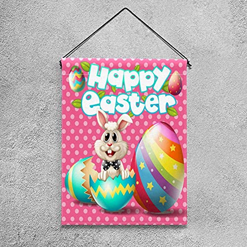 Drapeau de jardin Happy Easter rose 30x45 cm double face - 4