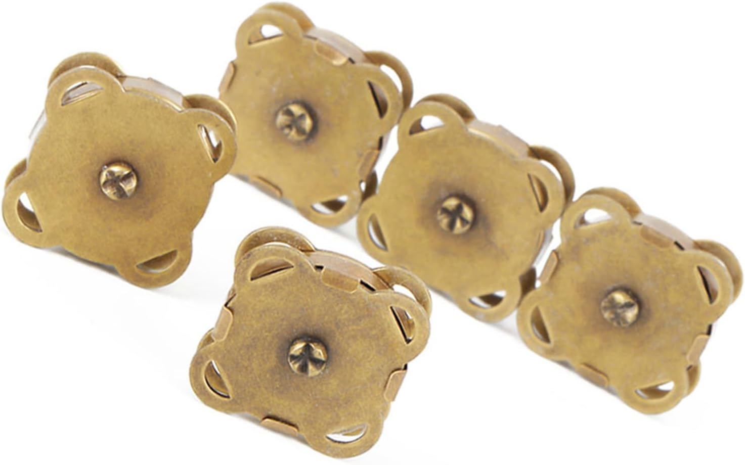 10 Packs Sewing Snaps, Metal Magnet Buckle Snap Fasteners Buttons Clothing Bag Accessories, Sew on Snap Buttons Metal Snaps Fasteners Press Studs (18.5MM bronze hand-seamed magnetic buckle)