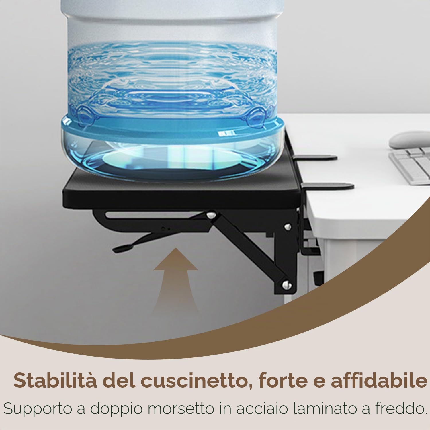 Bracciolo per Scrivania per Computer, Poggiapolsi Ergonomico Rotante a 90°, Adatto per Scrivanie da Ufficio, Robusto Supporto per Braccio per Mouse(20x24cm/7,87x9,44 Pollice)