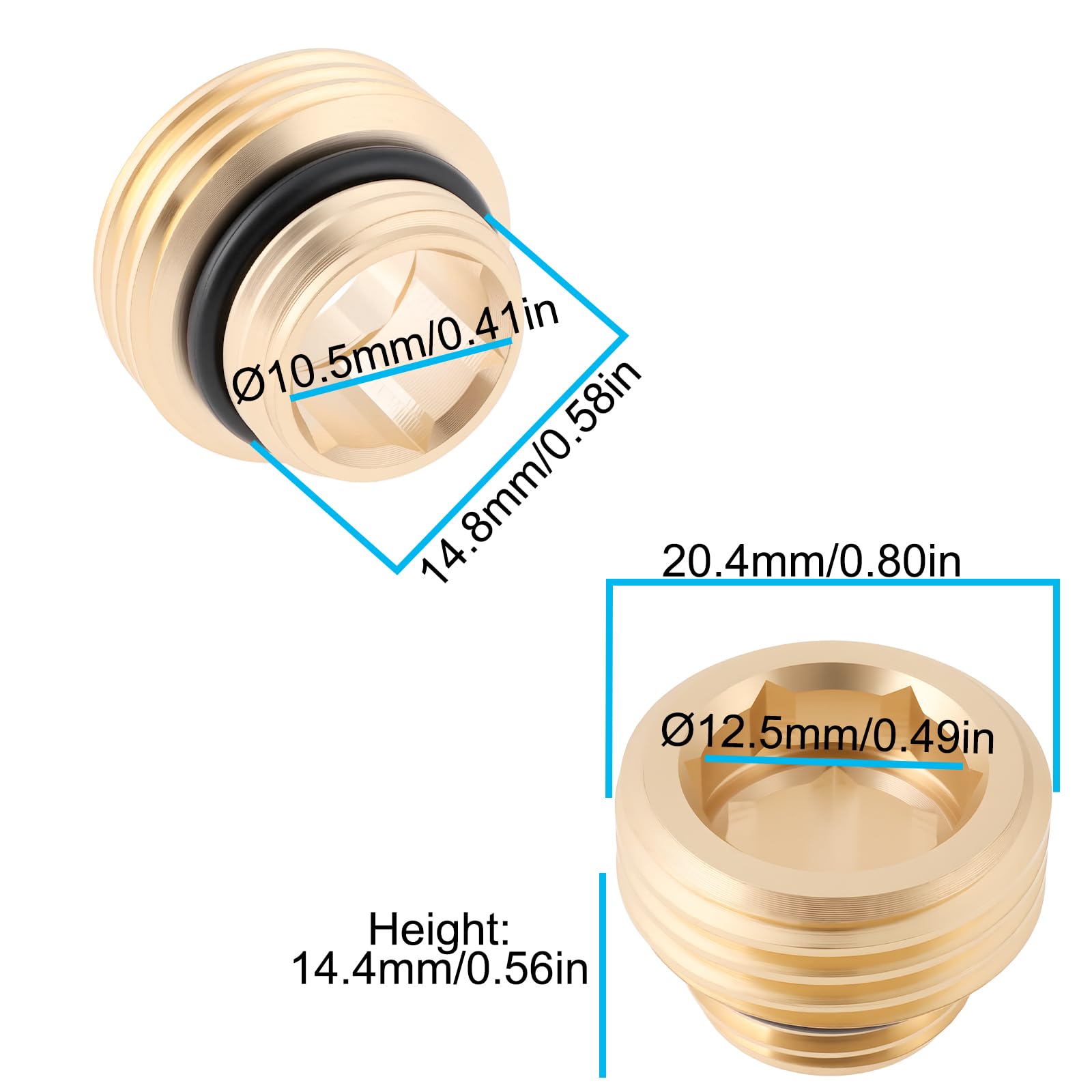 Briny River Shower Valve Brass Hose Outlet Connector 20.4mmx14.8mm Compatible with Mira H06 Bar 4.1900.080 - Image 4