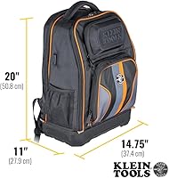 Vista 4 de La mochila Klein Tools 62805BPTECH Tradesman Pro Extra-Large Tech Tool Backpack con 28 bolsillos, bolsa para herramientas para laptop con fondo