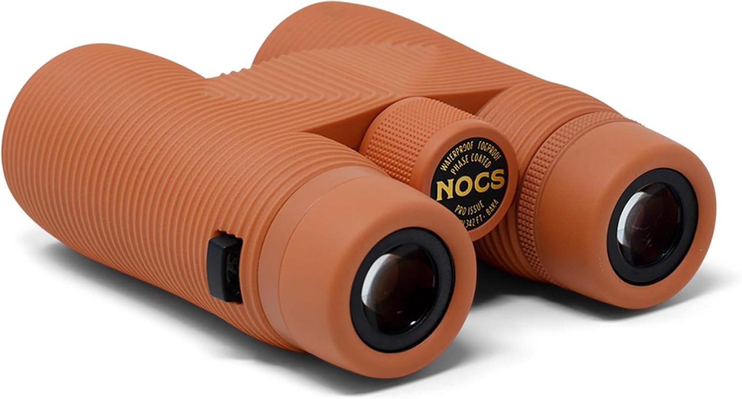 Nocs Provisions Pro Issue 10x42 Compact Fogproof Waterproof Binoculars for Adults & Kids, 10X Magnification, Wide View Multi-Coated Lenses for Bird Watching, Hunting & Stargazing - Carnelian Orange