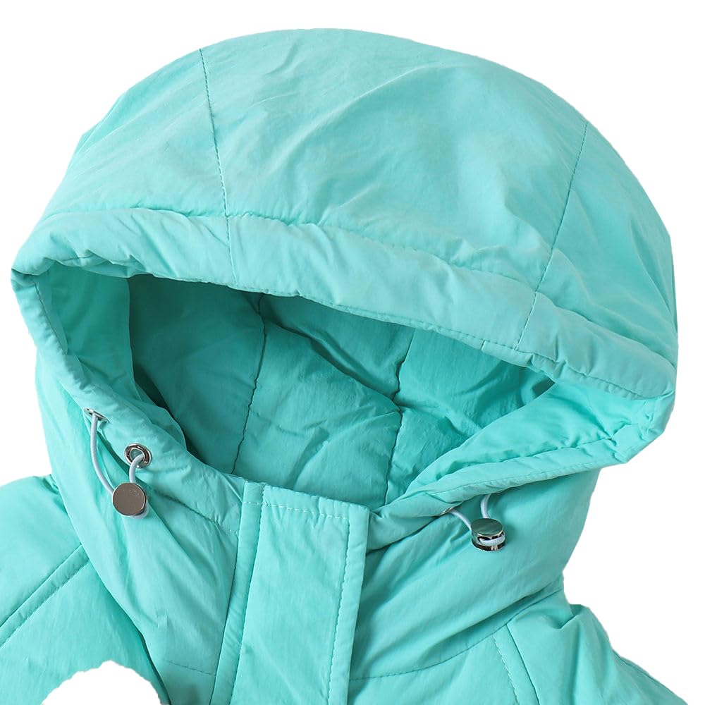 Hopscotch Girls Polyester Blend Mini Length Long Coats in Blue Color For Ages 5-6 Years 1
