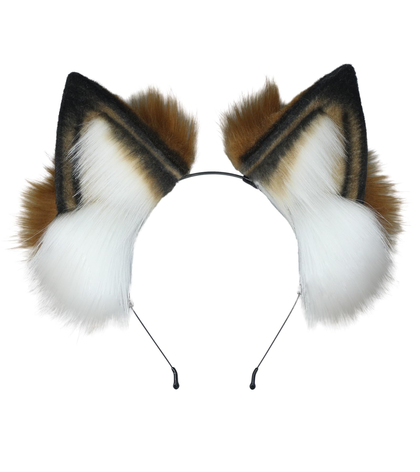 Diadema de orejas de gato de zorro, orejas de lobo, para Halloween, cosplay, Hairbnad hecha a mano, accesorios de cabeza de animal para mujeres y hombres