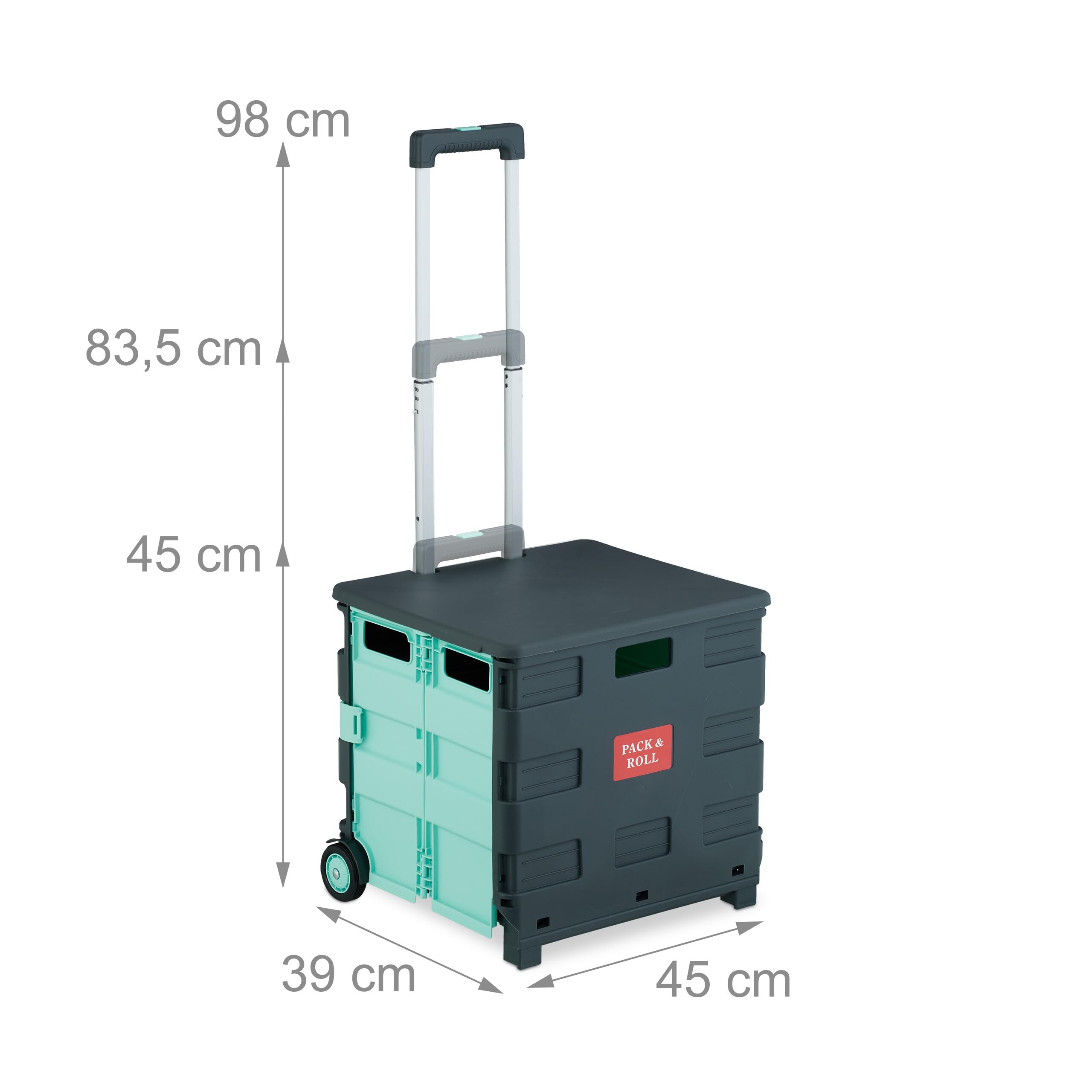 Relaxdays boodschappentrolley, opvouwbaar, zwenkwielen, deksel, telescopisch handvat, tot 35 kg, vouwkrat, zwart Relaxdays boodschappentrolley, opvouwbaar, zwenkwielen, deksel, telescopisch handvat, tot 35 kg, vouwkrat, zwart