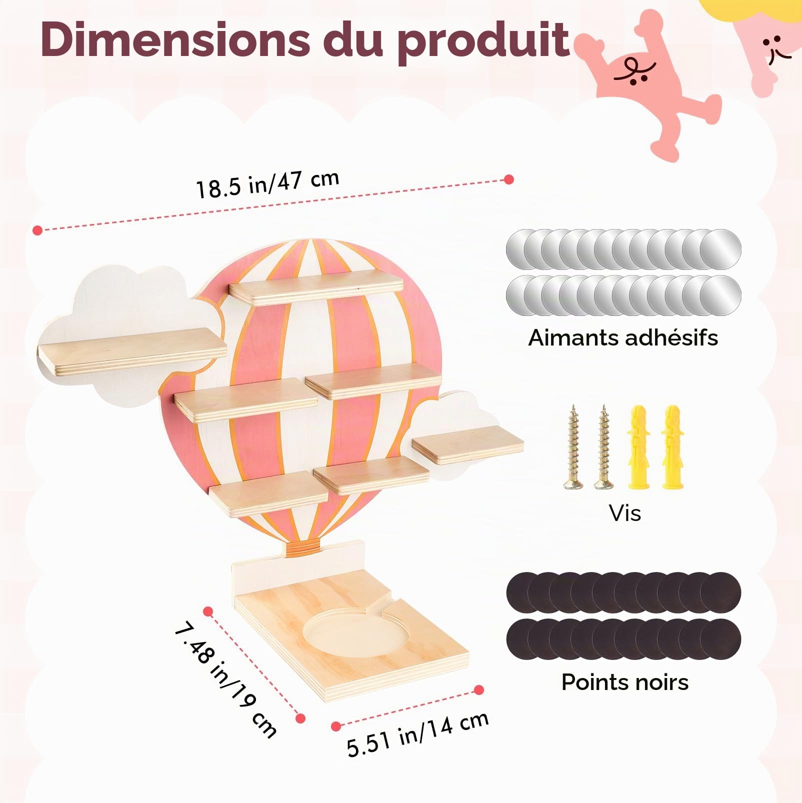 Étagère magnétique pour Tonie, étagère murale pour rangement de figurines Toniebox/Tonie - Étagère Toniesbox montage mural pour tous vos accessoires Tonies - Accessoires pour Toniebox 1 et 2 - Kit de