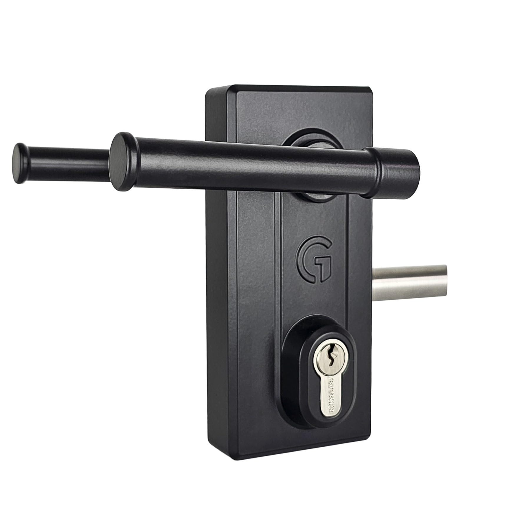 Gatemaster Black Superlock Latch Deadlock 10-30Mm Plain