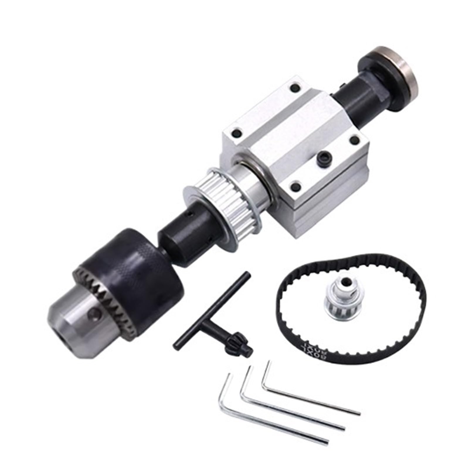 Chtkagv Black Unpowered Lathe Spindle Assembly - B10/B12/B16 Drill Chuck For Small Accessories And Trimming(Black)