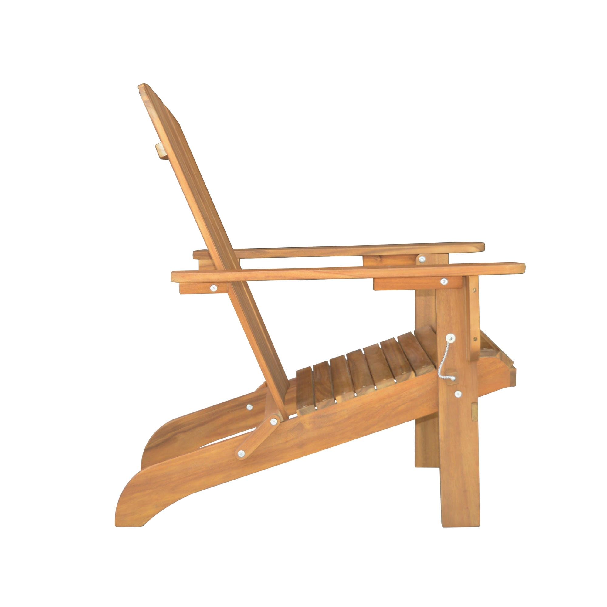 Klappbarer Liegestuhl Adirondack aus Akazie, ca. 84 x 69 x 93 cm - Braun