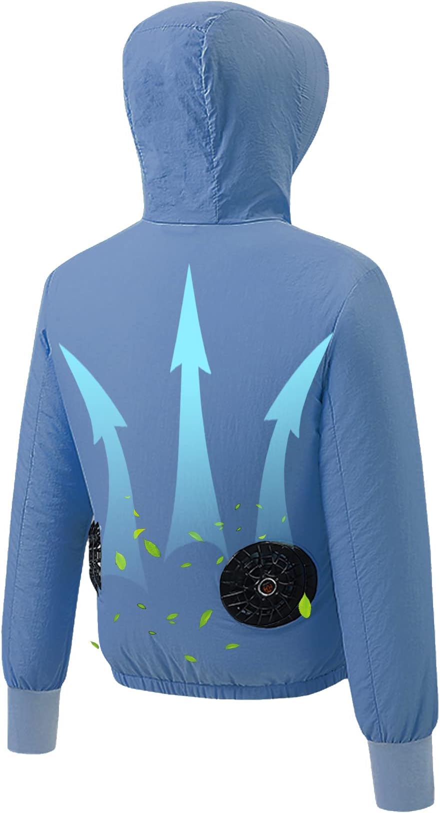 AIBOTYUnisex Cooling Jacket for Men Women - Air Conditioned Clothes with Fans, 3 Speed Adjustable, Cool Jacket for Hot Weather Work,Blue,M