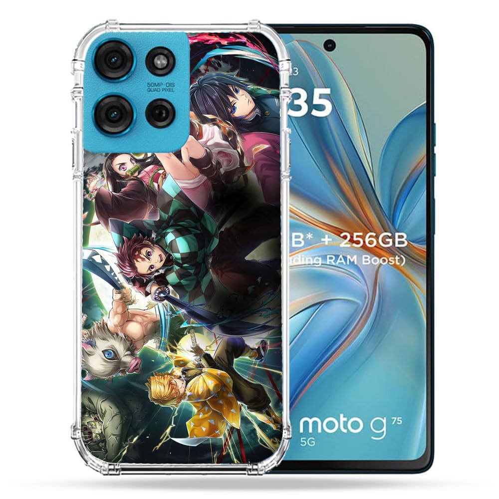 Cokitec Reinforced Case for Motorola G75 5G Manga Demon Slayer Band