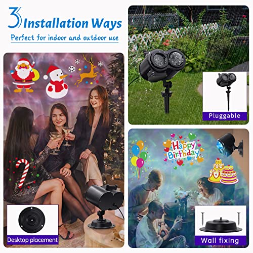 Holiday Projector Lights,App Control,Halloween Projection Outdoor,Christmas Light Projector,16 Hd Holiday Slides+10 Optional Ocean Waves,Ip65 Waterproof,Christmas And Birthday Party Decorations #TOP3