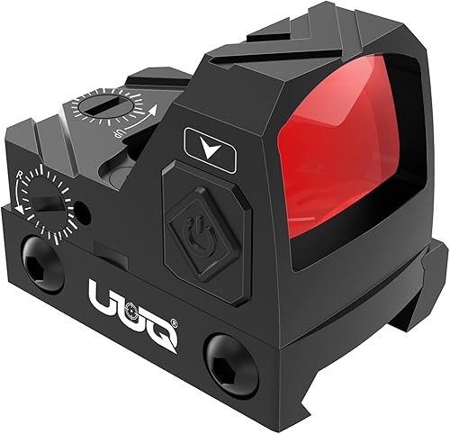 UUQ Mini reflejo de punto rojo Sight Shake Awake Vista óptica para rifles, pistolas y escopetas 2MOA, 12 ajustes de brillo rojo alcance para