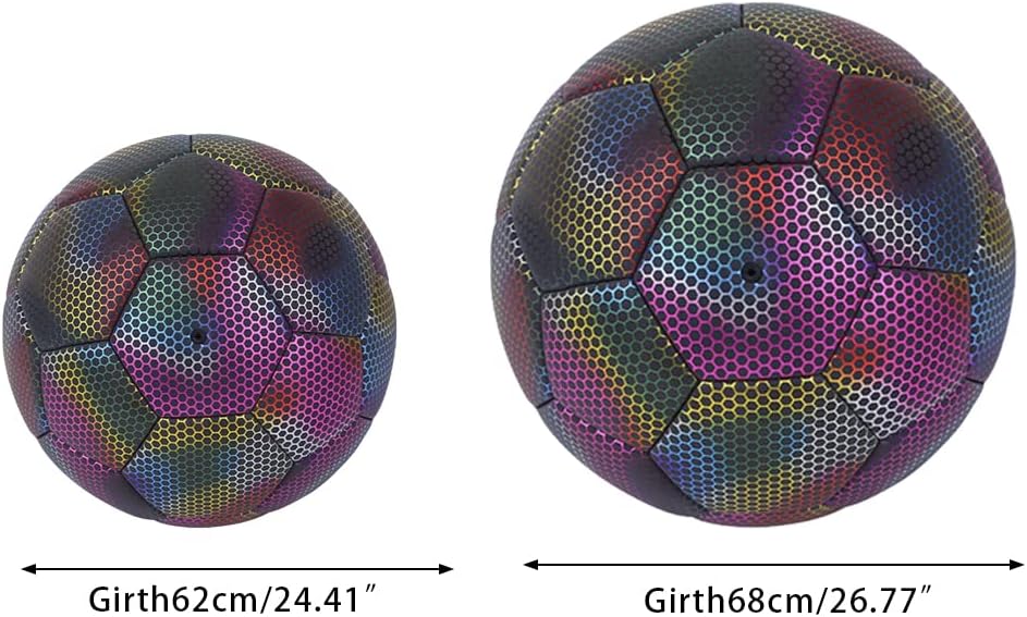 Reflective Soccer Ball Luminous Football Noctilucous Soccer Student Teenager Team Training Noctilucent Ball Size 4/5 Luminous Football Reflective Soccer Glow In The Dark Football Soccer 4