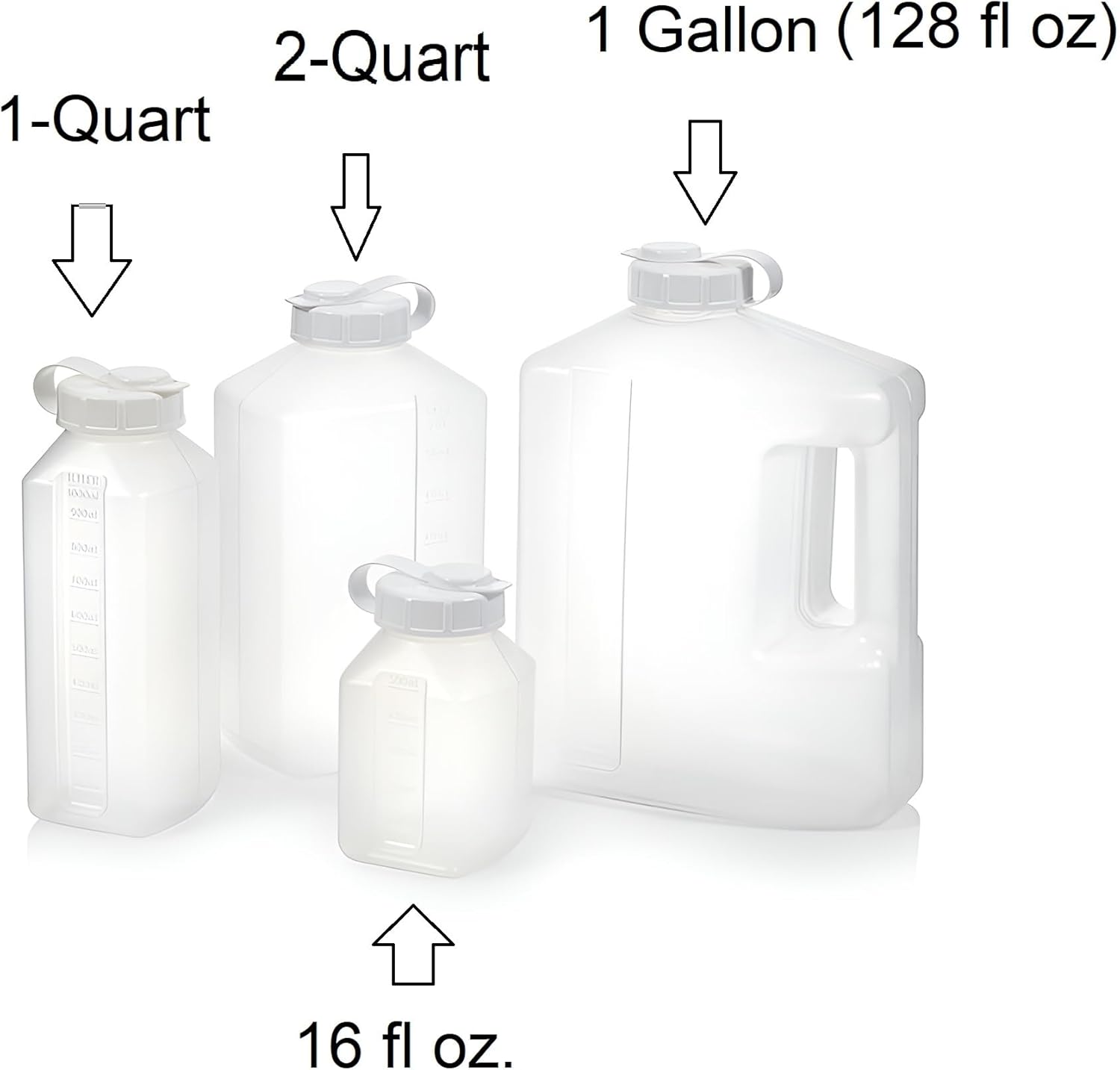 1-Quart Water Bottle Refrigerator Shaker Bottle, Pitcher, Bottle, Engraved Measurements, Mixer Bottle, Leak Resistance, Dishwasher Safe, BPA Free, with Easy-Pour Spout, Clear