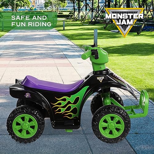 Image of Monster Jam 6V ATV Quad for Kids - Powerful and Safe Ride-On Toy with Rechargeable Battery - Forward and Reverse Driving - Max Weight Capacity of 55 LBS - Ages 2-3 Years