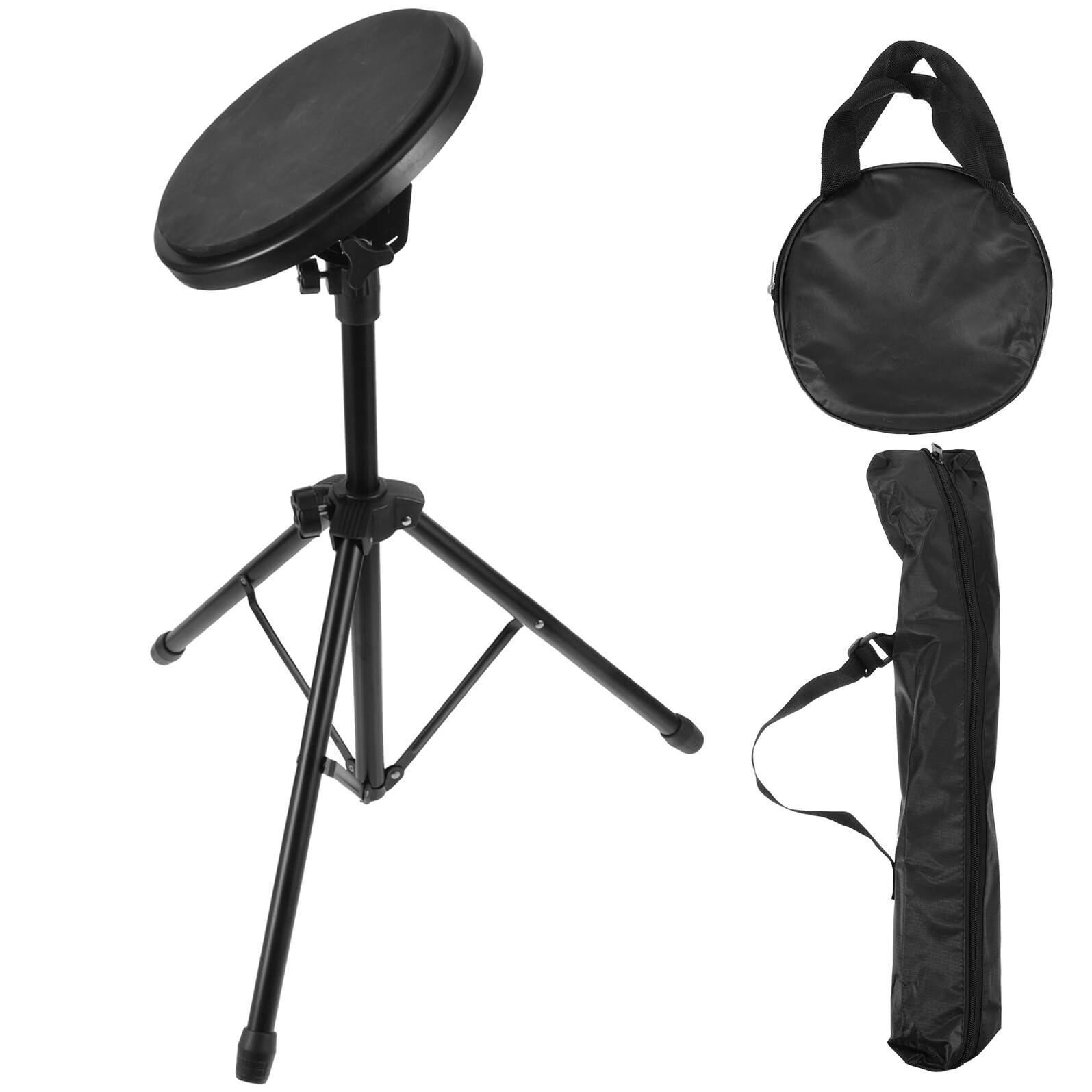 Juego de Pad de Práctica de Batería de 8 Pulgadas, Soporte | Color Negro, Base de Goma E Hierro, 1 Set Accesorios para Principiantes y Bateristas Profesionales