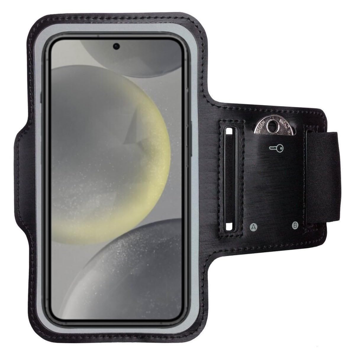 CoverKingz Sportarmband für Samsung Galaxy S24 - Armtasche mit Schlüsselfach Oberarm Halterung - Sport Laufarmband Handy Armband Schwarz