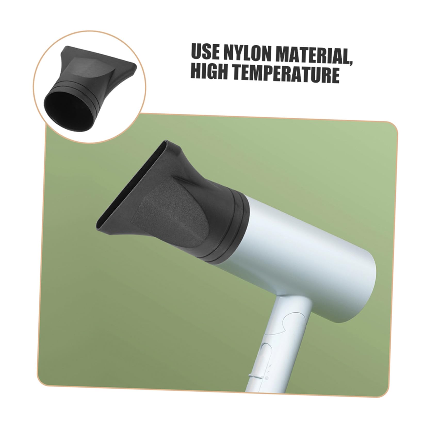 Veemoon Boquillas Concentradoras Flujo de Aire Enfocado 4 Piezas para Secador de Pelo para Boquillas de 4-4.8cm Negras de Plástico y Ajuste Preciso