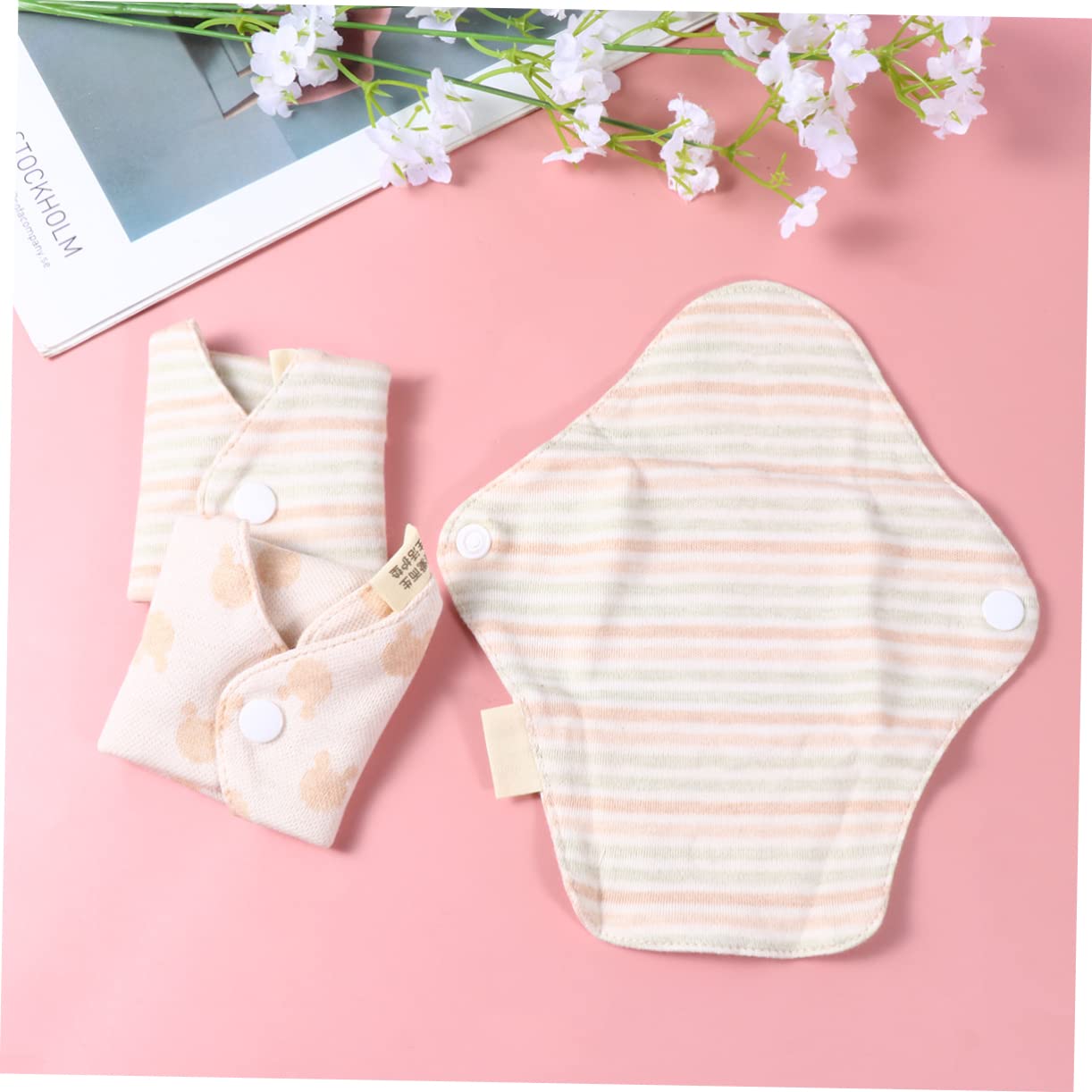 15pezzi Lavabili Cotone Organico Per Donne Assorbenti Mestruali Morbidi e Traspiranti Stile Casual