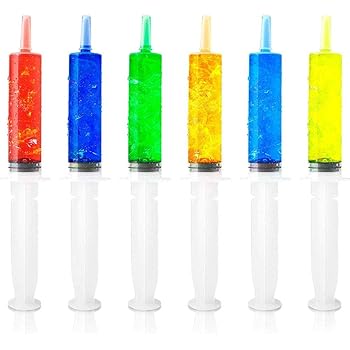 Amazon Com Jello Shot Syringes Syringes With 60ml Containers With Lids For Halloween Thanksgiving Christmas Party Home Kitchen