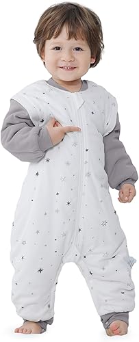 LAT Baby Sleep Bag with Feet Winter, Wearable Blanket, Warm Sack for Toddler Thicken 2.5 TOG-Removable Sleeves