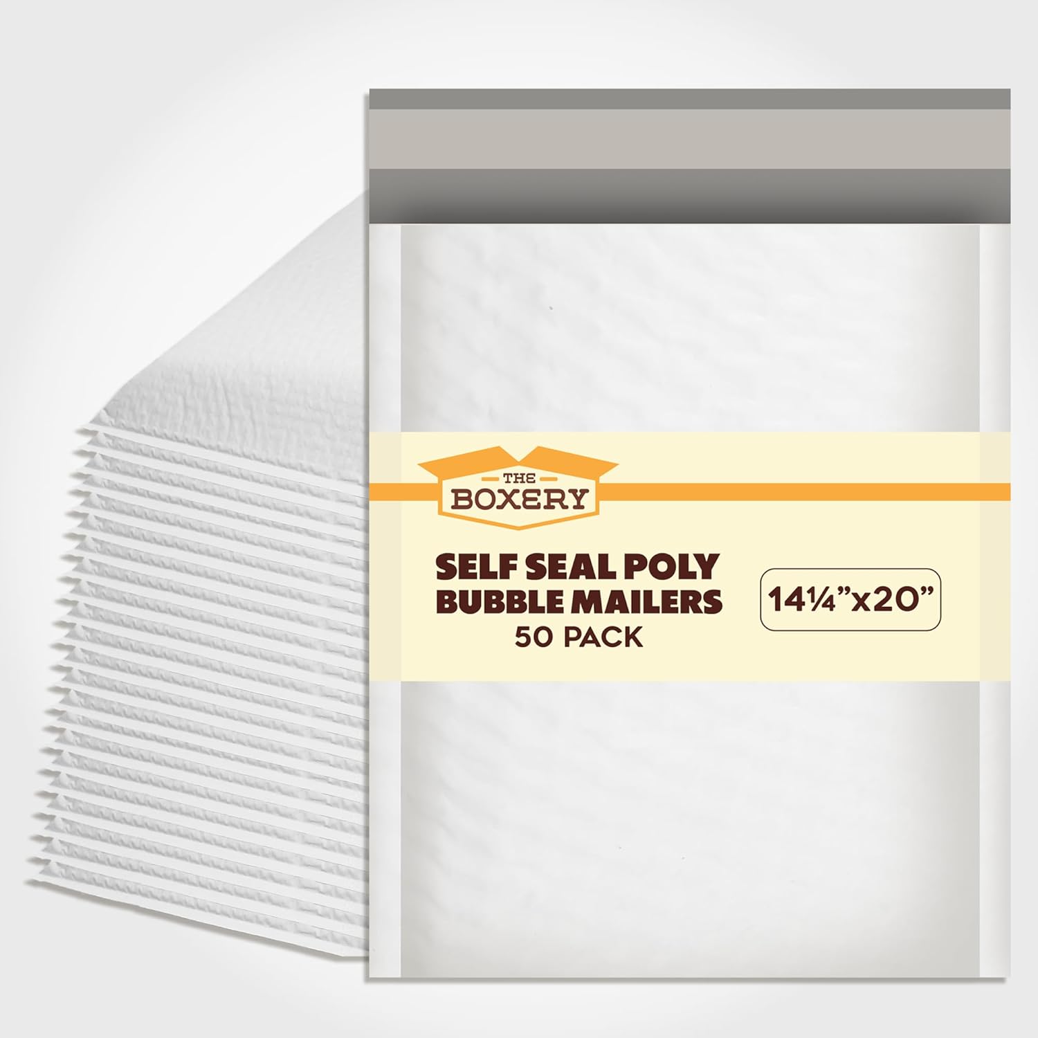 The Boxery 14.25x20''|#7 Poly Bubble Mailers- 50 Pack, Padded Envelopes, Self Seal, Waterproof Shipping Bags, Padded Mailers for Shipping & Packaging