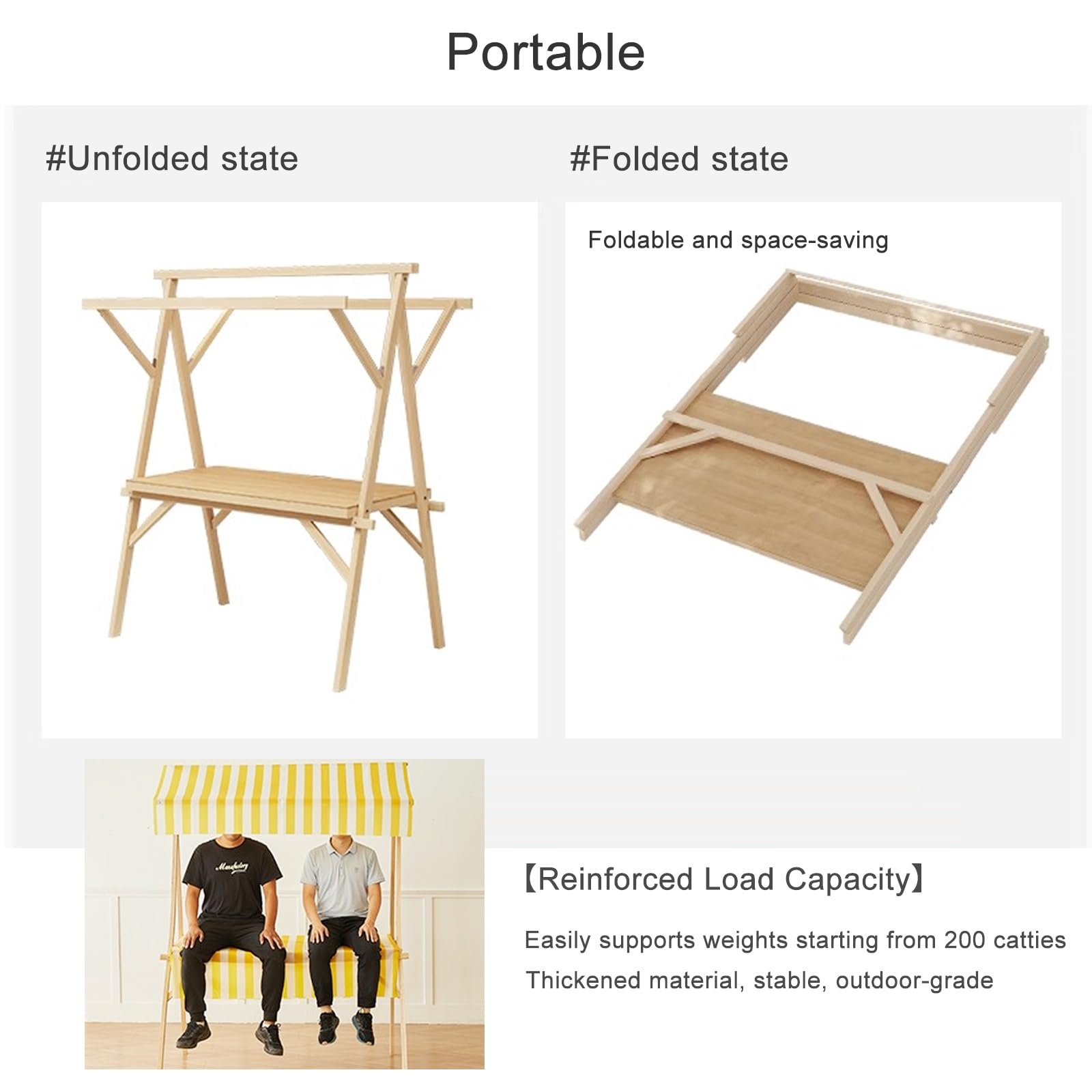 Faltbarer Verkaufsständer Kiosk Display Trolley mit Baldachin Kommerziell Business Mobile Marktstand Wagen Verkäufer Leicht auf Rädern 150cm