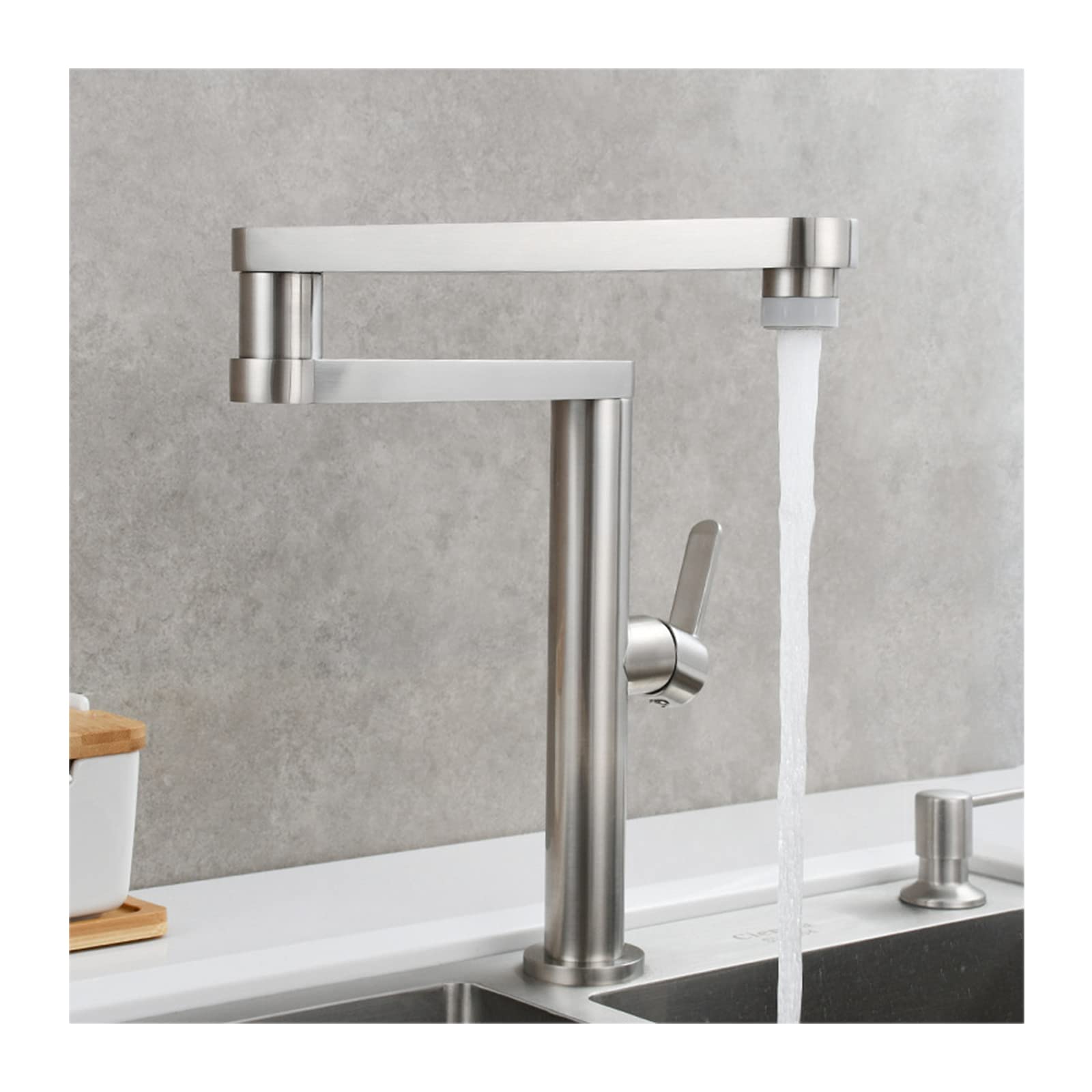 Robinet évier commercial à bras oscillant double joint en laiton avec poignée unique ORB