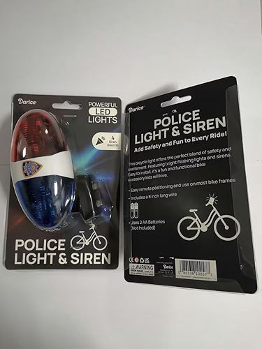 Miniatura 4 de Kids Tech Luz LED para bicicleta – Cuerno electrónico con luz de sonido de policía, sirena de bicicleta, luz de 5 LED, 4 sonidos, luz de seguridad