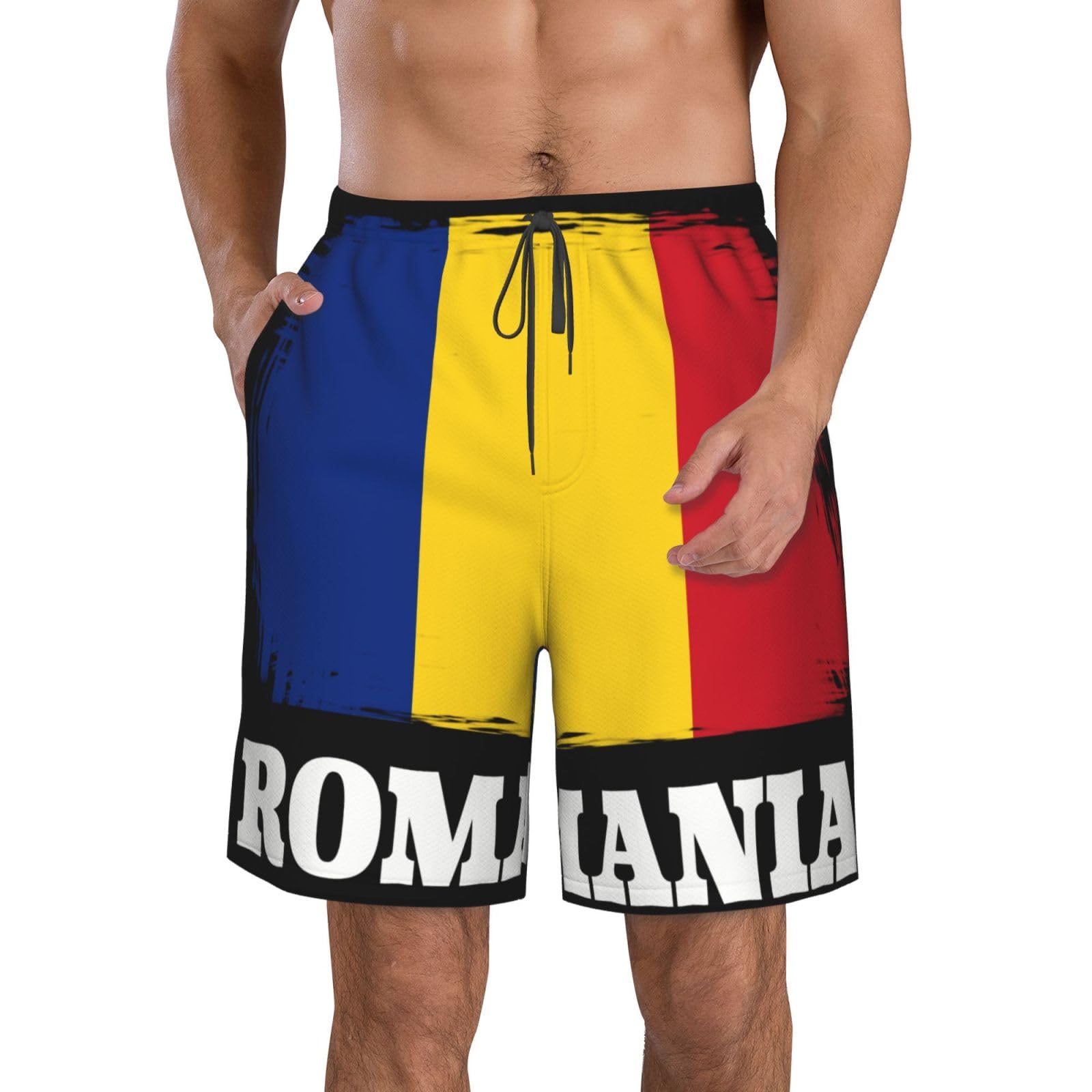 Bandiera Rumena di novità Uomo Calzoncini Estate Bermuda da Bagno con Tasche Bagno Shorts