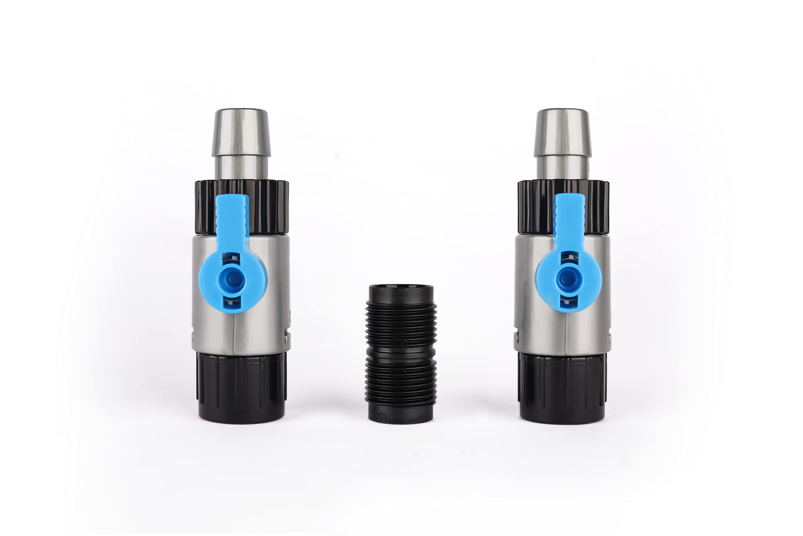 LANDEN Conector de doble pestaña para acuario, conector de manguera de filtro de recipiente, control de flujo de agua de pecera, válvula de liberación rápida, 16/16 x 2 piezas