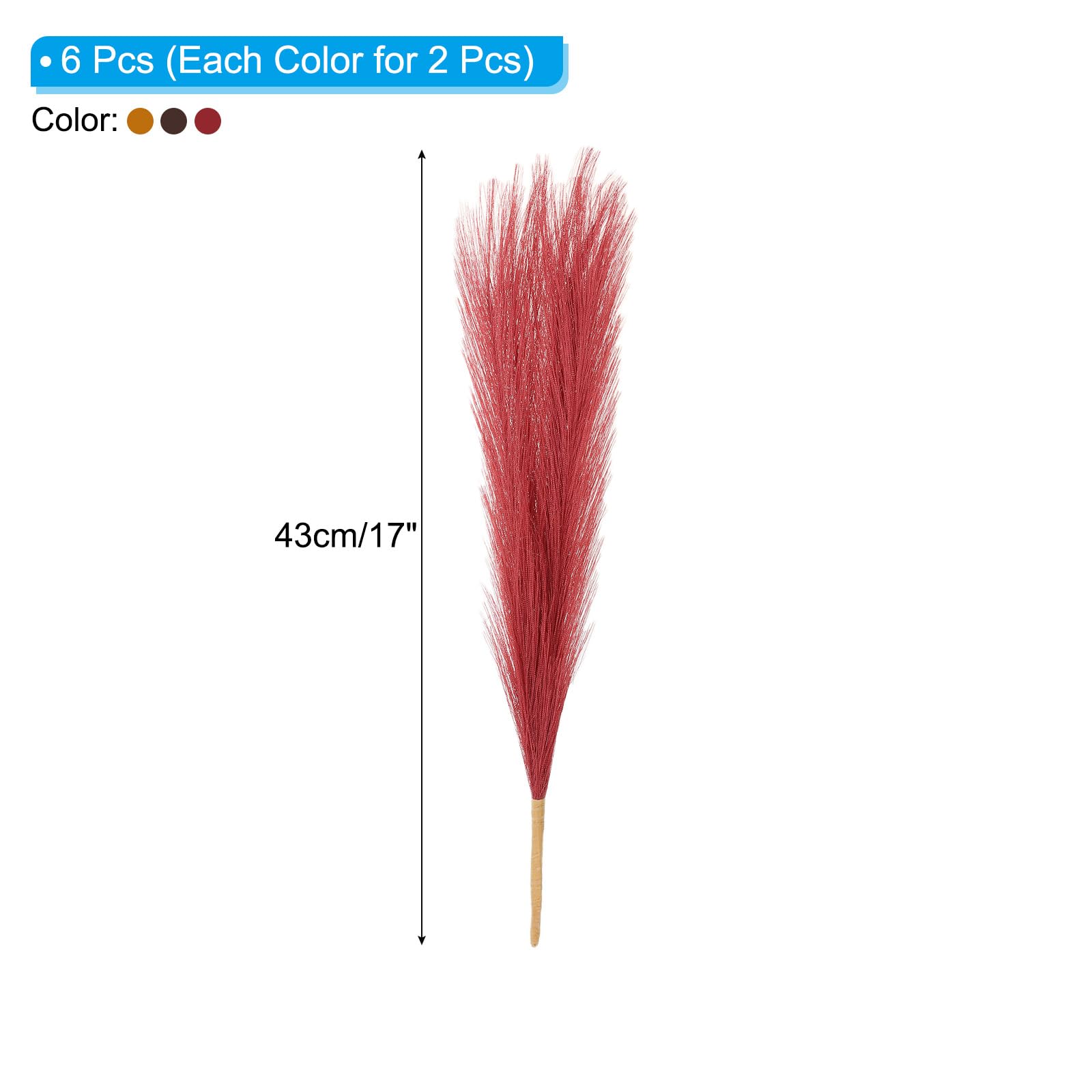 PATIKIL 17 Inch Faux Pampas Grass - Image 2