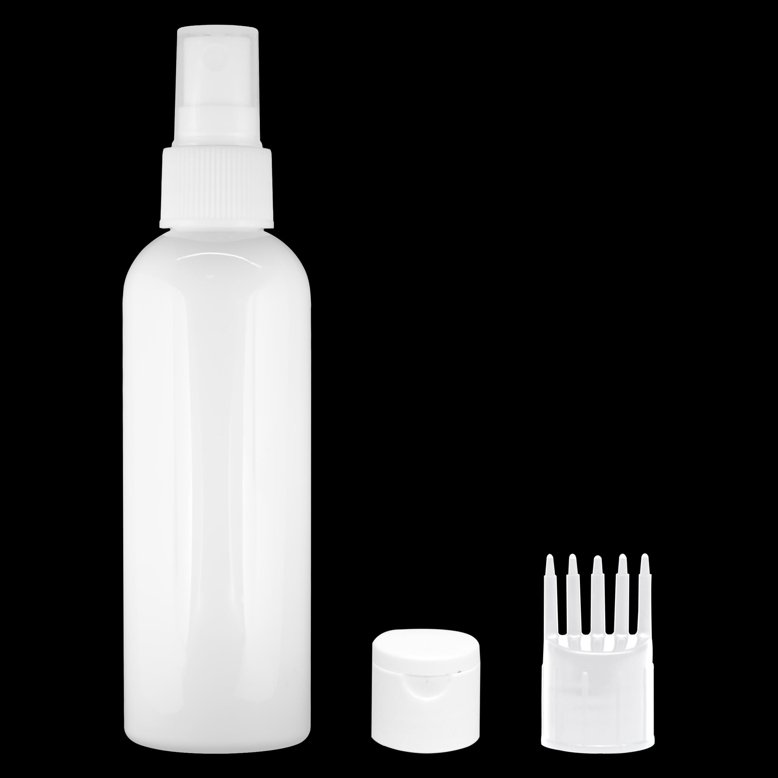MAPPERZ 1 Cylindrical Shape Bottle Durable Refillable Containers With 1 Spray Atomizer, 1 Root Comb Applicator And Filp Top Cap, Perfume, Liquids, Shampoo, Body Soap, Lotion, Cream, White-image-23