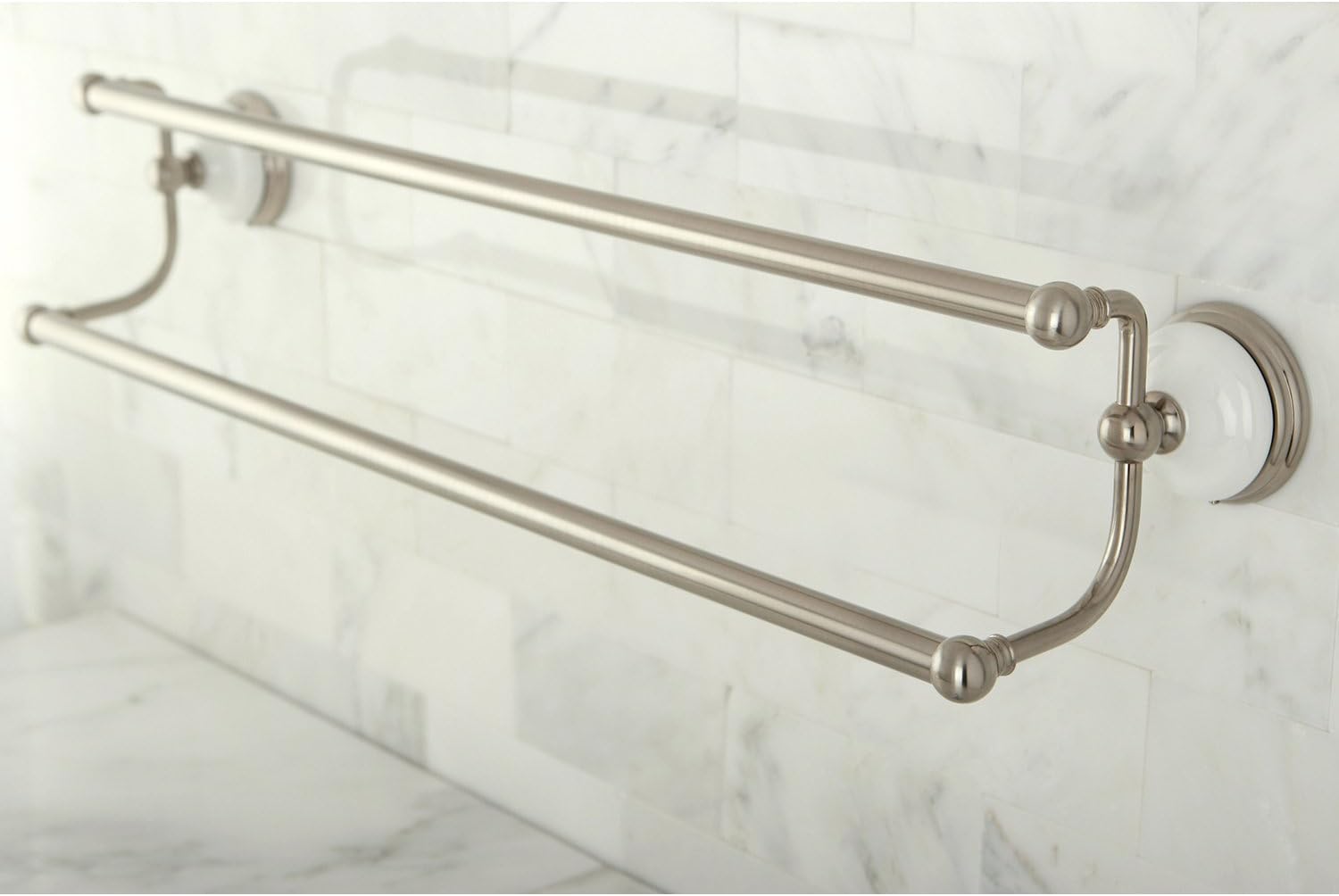 Kingston Brass BA1113SN Victorian Dual Towel-Bar, 24-Inch, Brushed Nickel